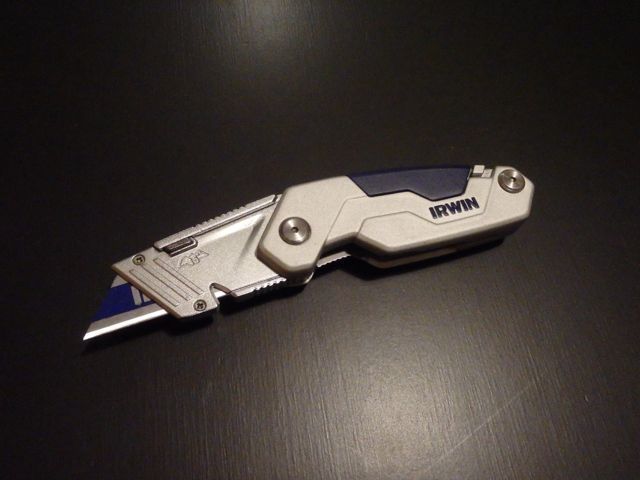 Irwin Folding Utility Knife With Blade Storage And On Board Screwdriver