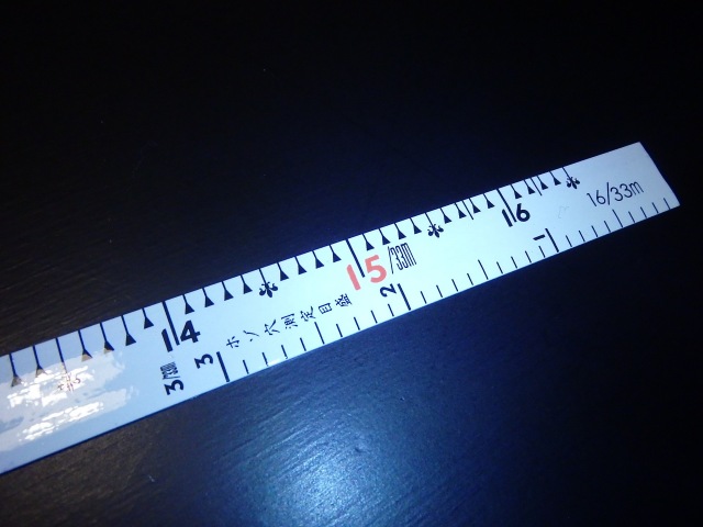 シンワ　曲尺　同厚　ホワイト　１尺６寸 表裏同目　名作　尺目相当目盛